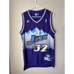 Vintage Adidas NBA Utah Jazz Karl Malone #32 Jersey Hardwood Classics Size Small